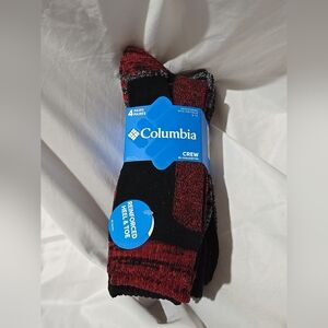 NWT Columbia Men's Sportswear Crew Socks 4 Pair Reinforced Heel & Toe Cushioned